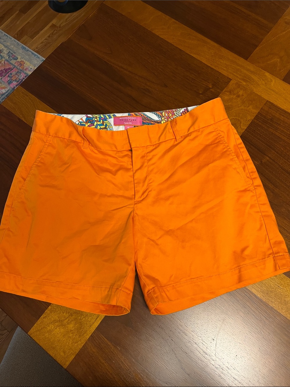 Banana Republic Orange Women’s Shorts with Patterned Waistband